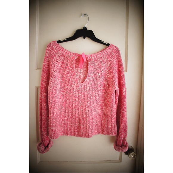 Aeropostale Pink Knit Sweater tie bow in back - Picture 2 of 6